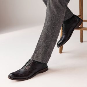 PEN547 Brown Leather Wing Cap Brogue Shoes