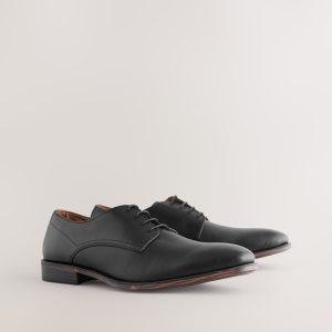 PEN546 Black Saffiano Leather Derby Shoes