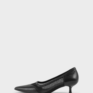 PEN210 Kitten Heel Black Shoes