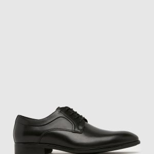 PEN549 Rail Leather Derby Black Shoes