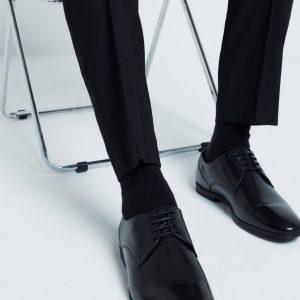PEN562 Black Wide Fit Formal Derby Shoes